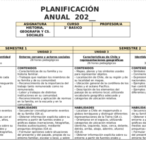 Planificaciones Anuales 1° Básico