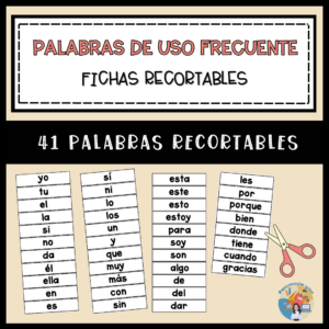 Palabras de uso frecuente - Fichas recortables