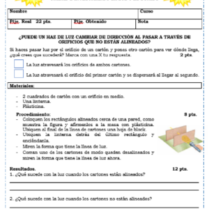 GUIA ACTIVIDAD EXPERIMENTAL LUZ VIAJA EN LINEA RECTA