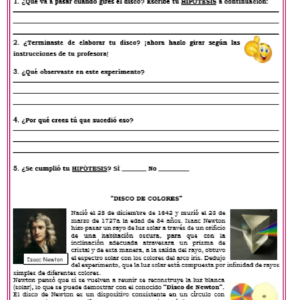 GUIA DESCOMPOSICIÓN DE LA LUZ EN COLORES
