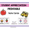 Student's Day Printable Note Cards