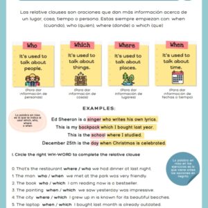 Relative Clauses - Worksheet
