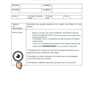 Producción de texto: Transformar texto narrativo en informativo.