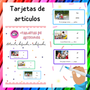 Tarjetas de artículos definidos e indefinidos