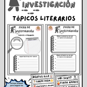 Tópicos literarios. Ficha de investigación