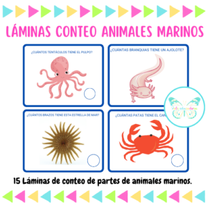 LÁMINAS CONTEO ANIMALES MARINOS