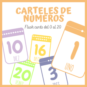 Carteles de números del 0 al 20