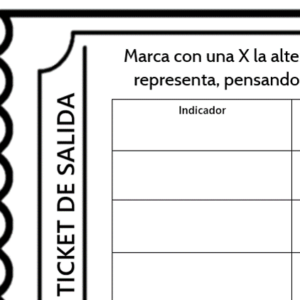 Ticket de salida - Autoevaluación indicadores