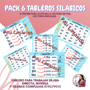 Pack 6 tableros silábicos