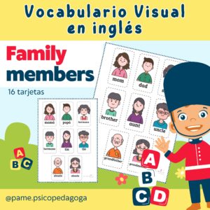 Vocabulario Visual Miembros de la familia en inglés