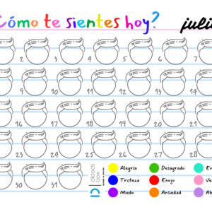 calendario de emociones niño julio