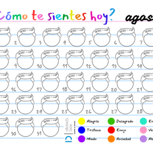 Calendario de emociones agosto niño