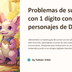 Problemas de sumas de 1 dígito con los personajes de Digimon
