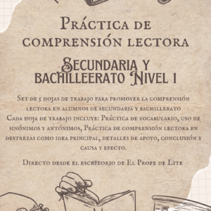 Práctica de comprensión lectora para secundaria y bachillerato - Hojas de trabajo