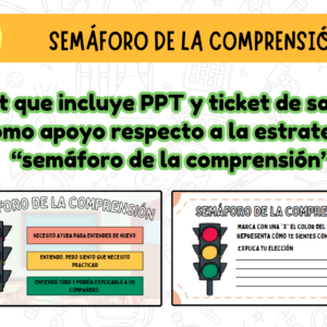 EVALUACIÓN FORMATIVA: SEMÁFORO DE LA COMPRENSIÓN