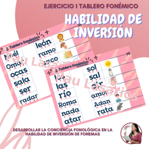 Tablero fonémico: INVERSIÓN DE FONEMAS