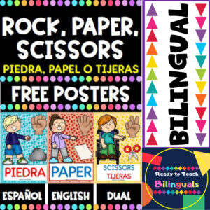 Rock Paper Scissors Dual Language Posters - Classroom Decoration Free