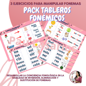 Pack tableros fonémicos: Inversión, eliminación y sustitución