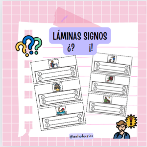Láminas signos de interrogación y exclamación