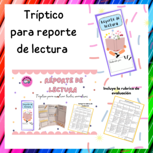 Tríptico para reporte de lectura