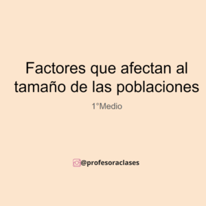 PPT de “Factores que afectan al tamaño de las poblaciones” 1°Medio