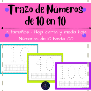 Conteo de 10 en 10 | Números del 10 al 100 |Trazo de números