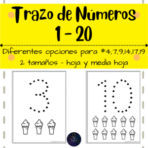 Trazo de números del 1 al 20 | Hoja de trabajo