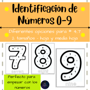Ejercicio de reconocimiento de números | Hoja de trabajo identificación de números