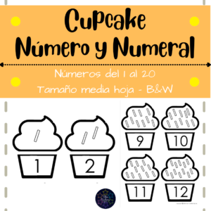 Juego de Números del 1 al 20 cupcakes para armar parejas