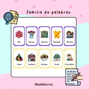Tarjetas familia de palabras
