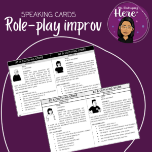 Speaking cards: role-play improv "at the clothing store"