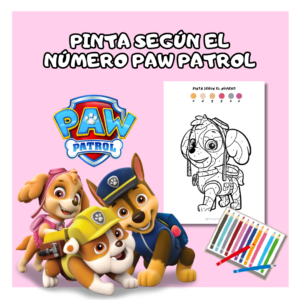 Pinta según el número Paw Patrol Patrulla Canina