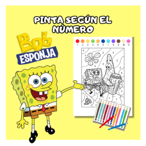 Pinta según el número Bob Esponja GRATIS
