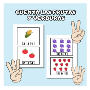 Tarjetas Cuenta las Frutas y Verduras