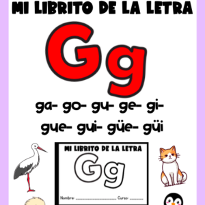 Mini librito de la letra G (ga- go- gu- ge- gi- gue- gui- güe- güi)