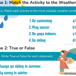 Weather, Seasons and activities with play, do & go