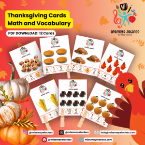 Thanksgiving Cards Math and Vocabulary