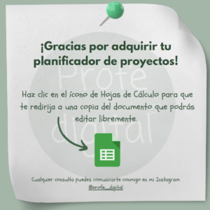 Planificación de Proyectos Hoja de cálculos para planificar proyectos interdisciplinarios