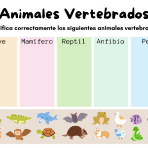 Hoja de trabajo. Animales vertebrados ¡Gratis!