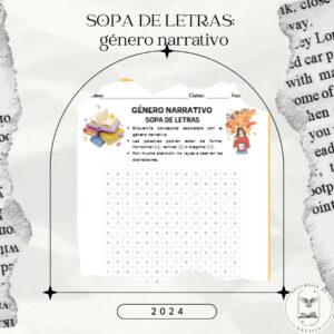 Sopa de letras: Género narrativo
