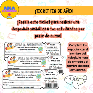 TICKETS DE DESPEDIDA FIN DE AÑO