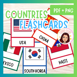 🌎 Countries Flashcards | Tarjetas de Aprendizaje de Países en Inglés