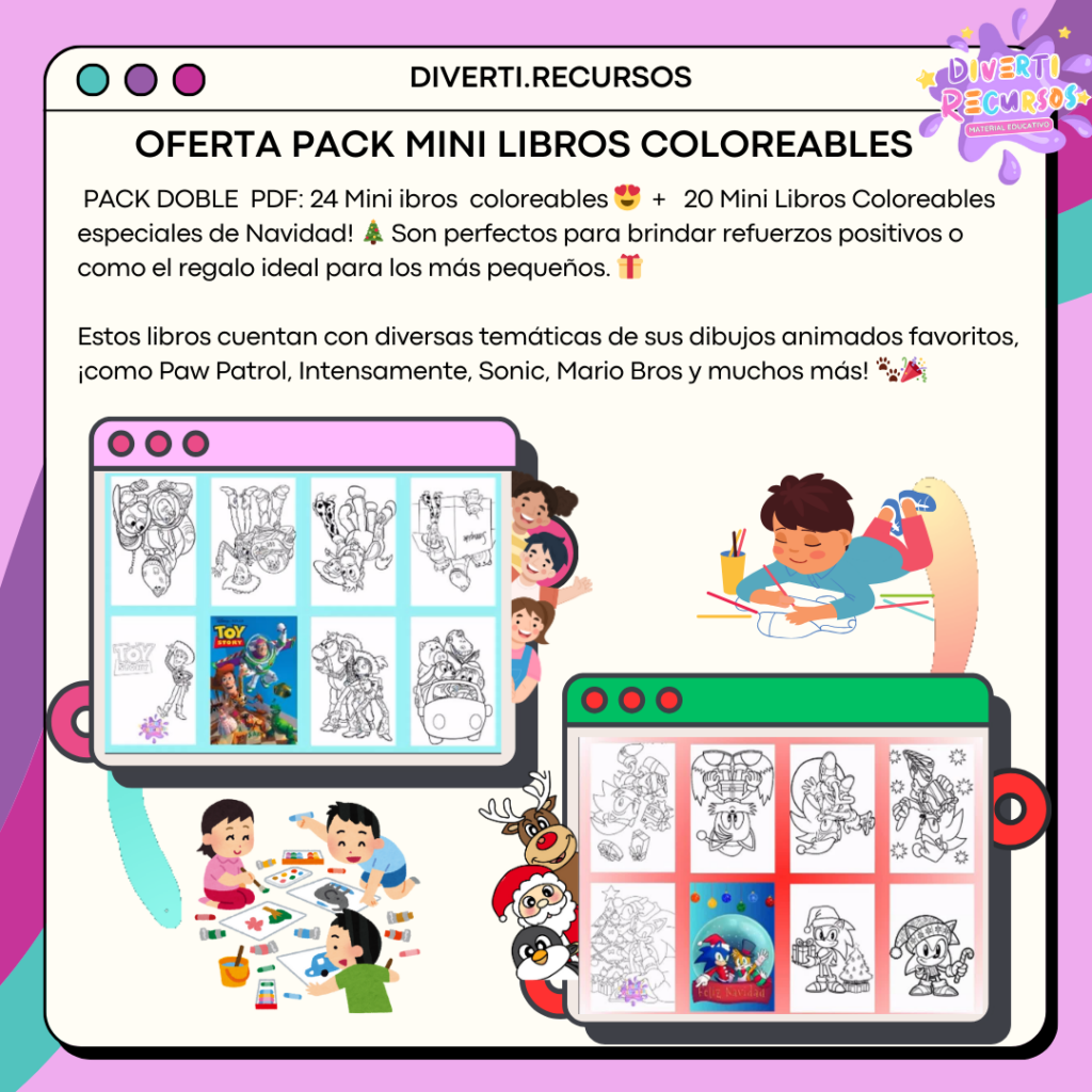 Pack minilibros coloreables + navidad