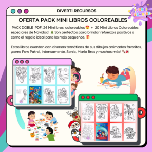 Pack minilibros coloreables + navidad