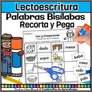 Palabras Bisílabas Recorta y Pega