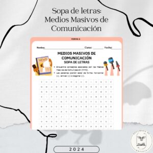 Sopa de letras: Medios Masivos de Comunicación