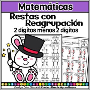 Restas Reagrupación Prestado 2 dígitos menos 2 dígitos Matemáticas Primaria