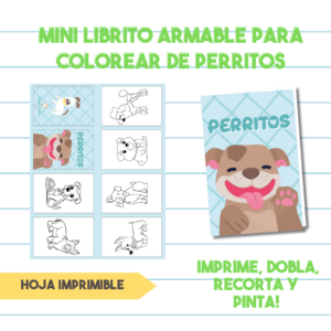 Mini Libro Para Colorear Armable de Perritos