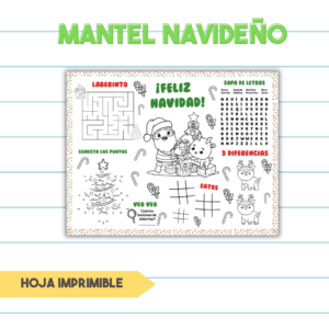 Mantel Navideño de Actividades - PDF Imprimible