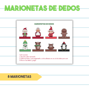 Marionetas de Dedos de Navidad - PDF Imprimible